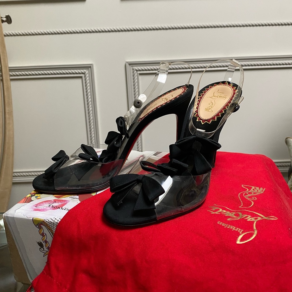 20th Anniversary Christian Louboutin Bow Bow 100mm PVC 40EU - Picture 2 of 12